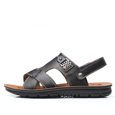 【服饰鞋包】夏季男士凉鞋休闲防滑沙滩鞋男头层牛皮拖鞋 商品图4