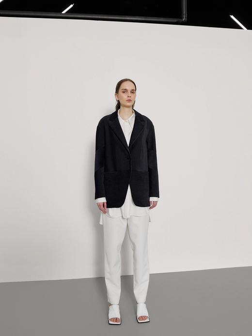 丝绒压褶直筒西服 商品图2