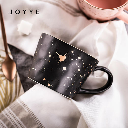 JOYYE卓艺单品自然新语杯TFC0118001咖啡杯陶瓷马克杯泼墨杯子 商品图3