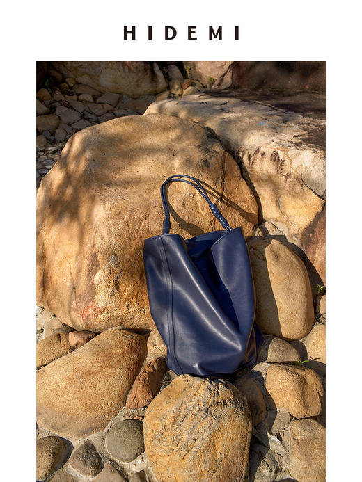 HIDEMI设计感水桶包大号 卡其/藏蓝 商品图5
