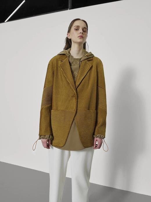 丝绒压褶直筒西服 商品图1