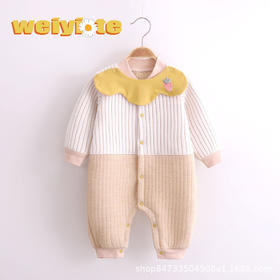 宝宝连体衣服保暖棉新生儿睡衣网红婴儿女装男哈衣外出超萌