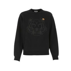 KENZO 高田贤三 虎头印花+小虎头 女士卫衣 黑色 FB62 SW831 4MO 99