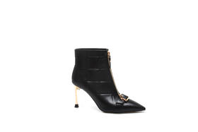 豪麟名鞋奥莱迪嘉女装胎牛皮革时尚雅致靴DJQQA12WN012黑色 原价2960元