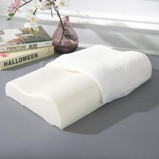 【紫韵家纺】记忆棉护颈枕2019红色枕芯方型盒 商品图3