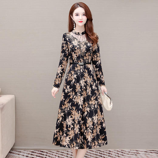 YWE  YX50时尚大码长袖印花连衣裙【优】 商品图3