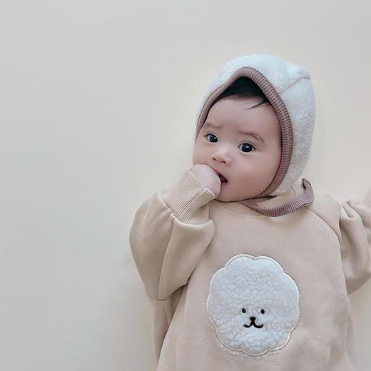 婴儿连体衣服长袖男童秋新生儿女宝宝秋冬卫衣加绒包屁衣三角爬服 商品图2