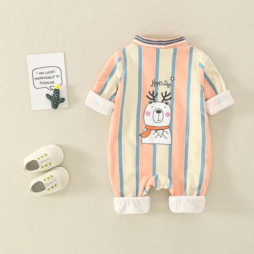 小熊印花款婴童连体衣春秋装棒球外出爬服男童潮 新品上新 商品图1