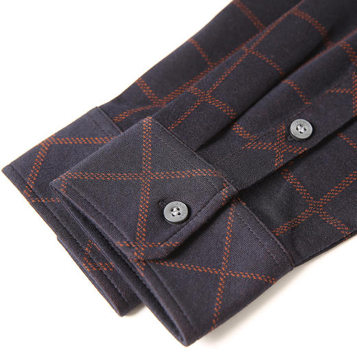 YvesFigarau伊夫·费嘉罗秋冬男士格纹舒适商务职场休闲长袖T恤920913 商品图5