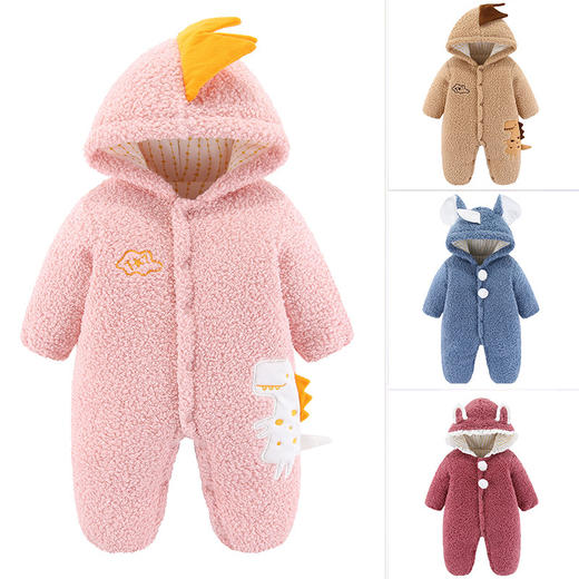 新生婴儿儿衣服秋冬哈衣男孩冬季女宝宝连体衣外出抱衣超洋气爬服 商品图0