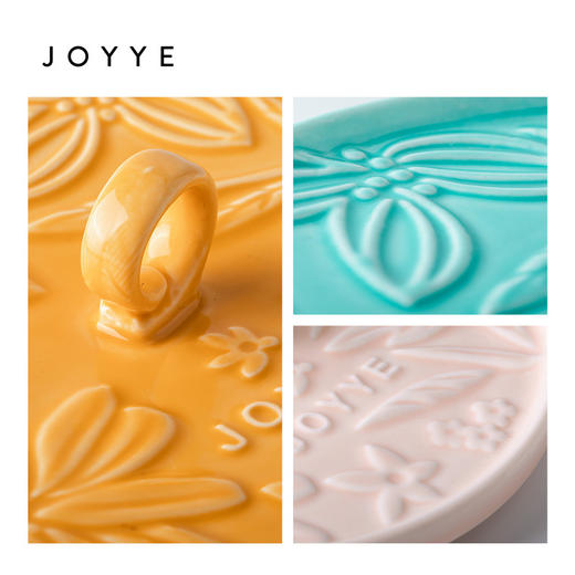 JOYYE卓艺浮花疏影杯盖TFA0621085浮雕花陶瓷杯配件早餐杯 商品图3