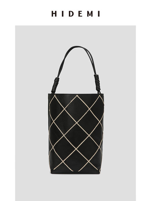 HIDEMI设计感水桶包大号 限量黑白编织 商品图7