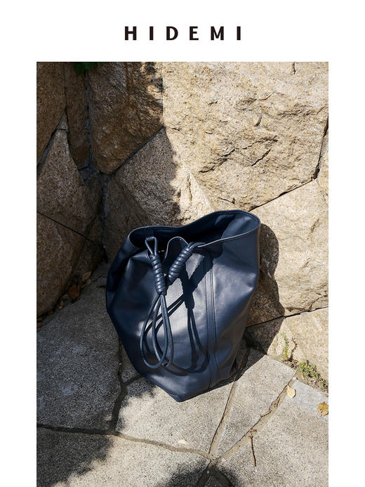 HIDEMI设计感水桶包大号 卡其/藏蓝 商品图3