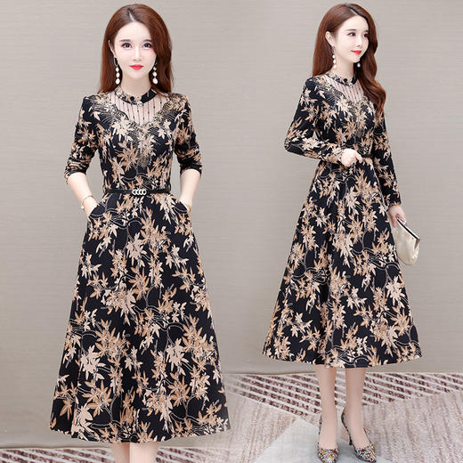 YWE  YX50时尚大码长袖印花连衣裙【优】 商品图2