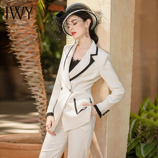 IWY/高端西装套装女正装白色干练职业装气质女神范美容院工作服CP1325 商品图0