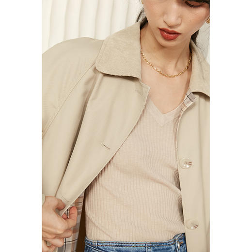 HeyDress法式复古风衣女中长款新款简约气质设计感外套 商品图3