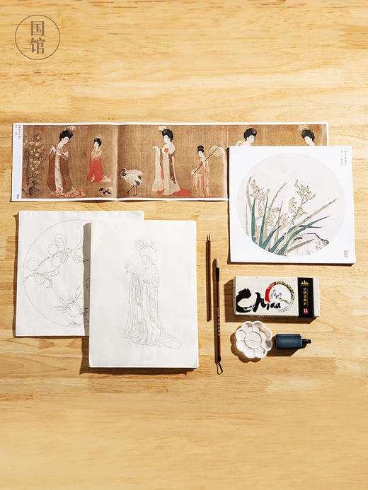 嘉德文创 | 国馆.墨影丹青宣纸绘画（美人款/果蔬款/芥子园款）+工具包 商品图0