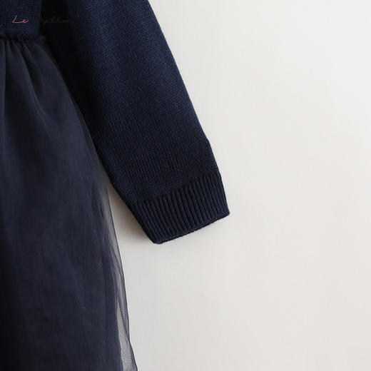 【法式系列】新款秋冬装 女童提花绵羊毛网纱连衣裙213725 商品图4