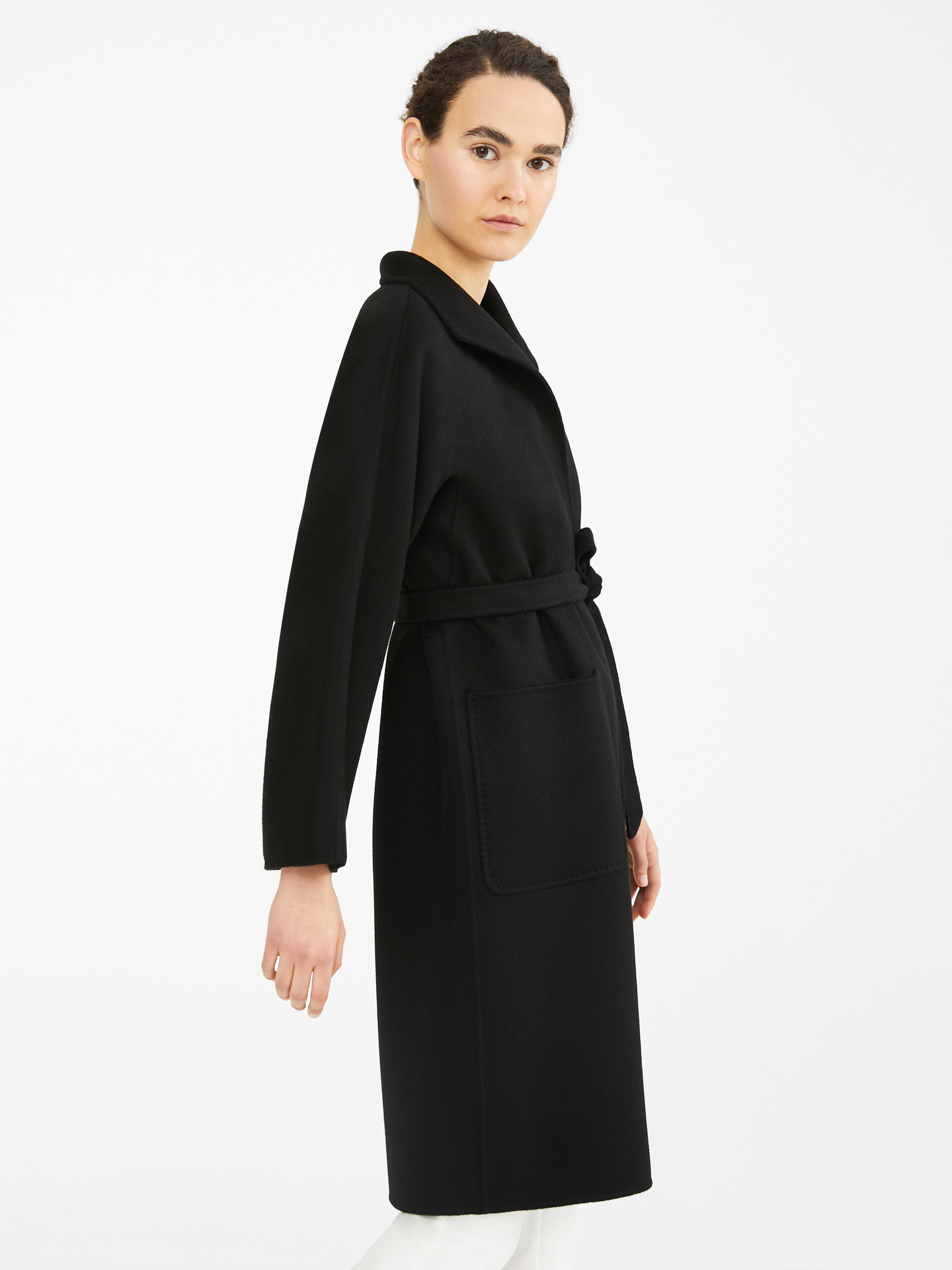 m家多色纯羊绒水波纹大衣lilia