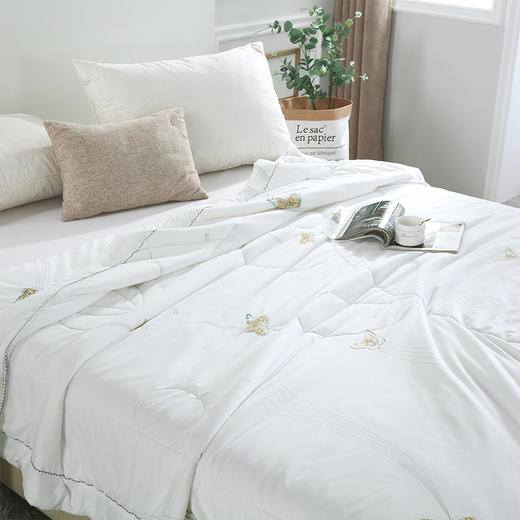 【紫韵家纺】蝶恋舞牛奶蛋白被形象蓝色方型盒 商品图1