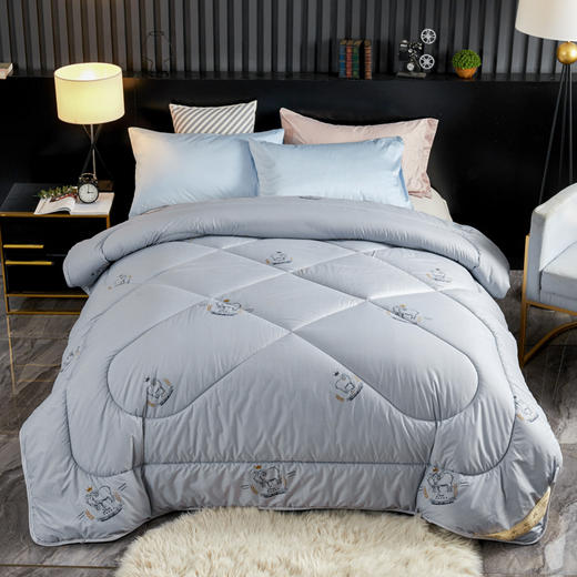 惠慈家居 生态羊毛被 磨毛生态棉面料 200-230cm柔软舒适透气羊毛生态纤维被子HC--1YM2043 商品图1