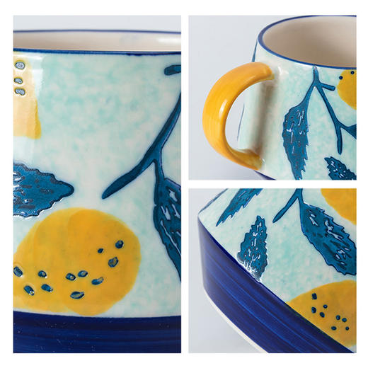 JOYYE卓艺单品花路杯(配木盖)TFC0119014ins风陶瓷杯马克咖啡杯杯大容量 商品图2