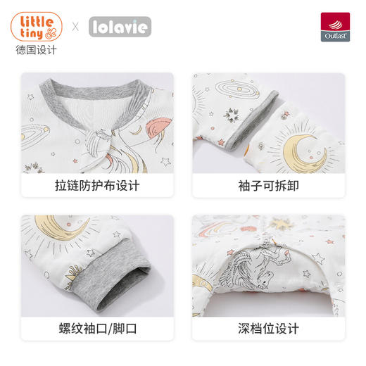 Little Tiny婴儿分腿睡袋恒温2021年新款亲肤吸汗透气竹棉秋冬宝宝防踢被儿童春秋四季通用 奇幻森林-竹棉恒温中厚（建议20-23℃） M码-衣长80cm(适合80-95cm 商品图4