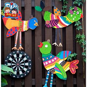 涂色大鸟幼儿园创意美术材料手工DIY制作儿童学画画益智创意自然