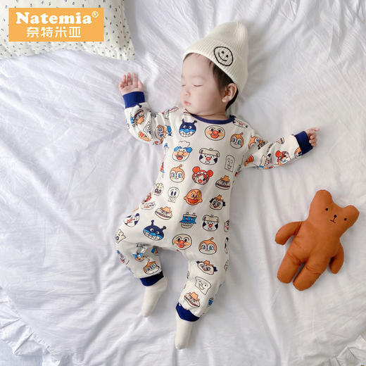新生男婴儿面包超人女宝宝春秋棉连体衣长袖三角包屁哈衣爬爬服 商品图3