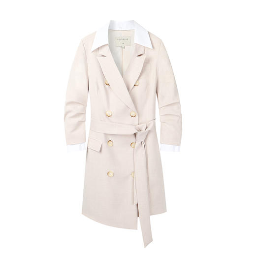 HeyDress法式西装外套女可拆卸领中长款七分袖西服收腰上衣 商品图4