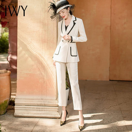 IWY/高端西装套装女正装白色干练职业装气质女神范美容院工作服CP1325 商品图2