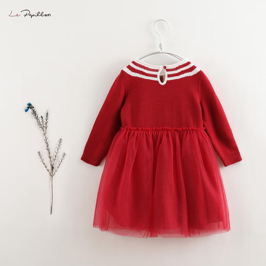 【法式系列】新款秋冬装 女童提花绵羊毛网纱连衣裙213725 商品图2