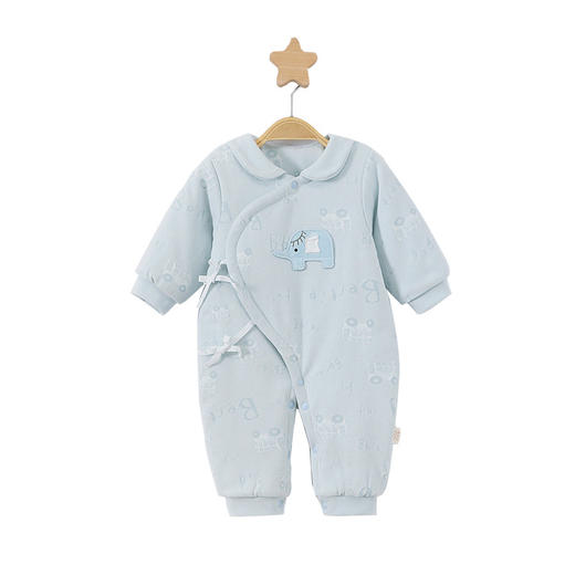 新生儿衣服宝宝女长袖连体衣秋冬夹棉加厚卡通哈衣棉服男秋季爬服 商品图4