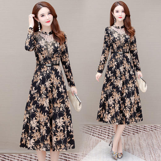 YWE  YX50时尚大码长袖印花连衣裙【优】 商品图0