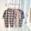 婴儿连体衣男宝宝绅士爬服韩版格子新生儿衣服春秋长袖哈衣 商品缩略图0