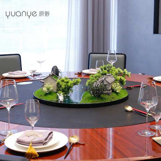 新中式酒店餐桌花摆花高端仿真花包厢转盘微景观摆设件圆桌装饰花 商品图1