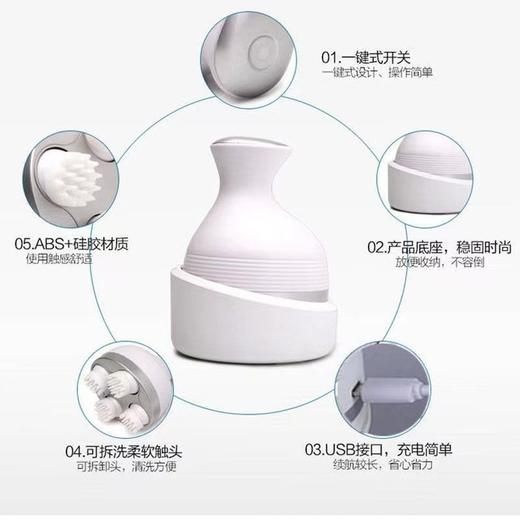 【3D仿真人手法 舒缓放松】头部按摩器迷你充电按摩仪电动头皮电爪手多功能揉捏震动按摩仪 商品图2