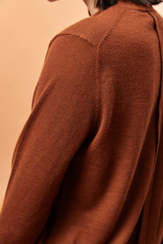 疗愈羊绒| 秋冬 圆领精纺羊绒针织女套衫 SJF92W120N 商品图1