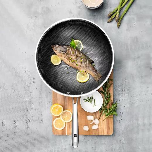 三禾锅具双面蜂窝不锈钢不粘炒锅GC32B3 商品图1