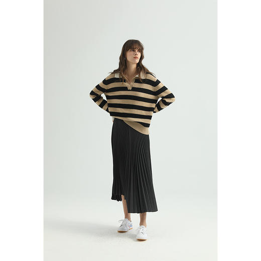 HeyDress不规则半身裙女高腰小众设计感半裙百搭中长款百褶裙 商品图1