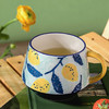 JOYYE卓艺单品花路杯(配木盖)TFC0119014ins风陶瓷杯马克咖啡杯杯大容量 商品缩略图0