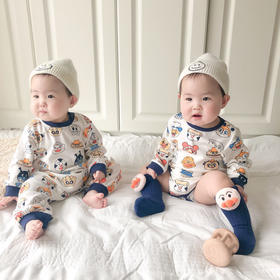 新生男婴儿面包超人女宝宝春秋棉连体衣长袖三角包屁哈衣爬爬服