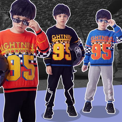 迪士尼麦昆赛车酷炫男童春秋新款宝宝针织保暖套头毛衣 商品图1