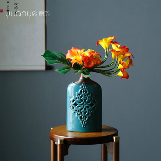 马蹄莲仿真花假花酒店包厢客厅餐桌摆花定制花艺套装中式摆设摆件 商品图4