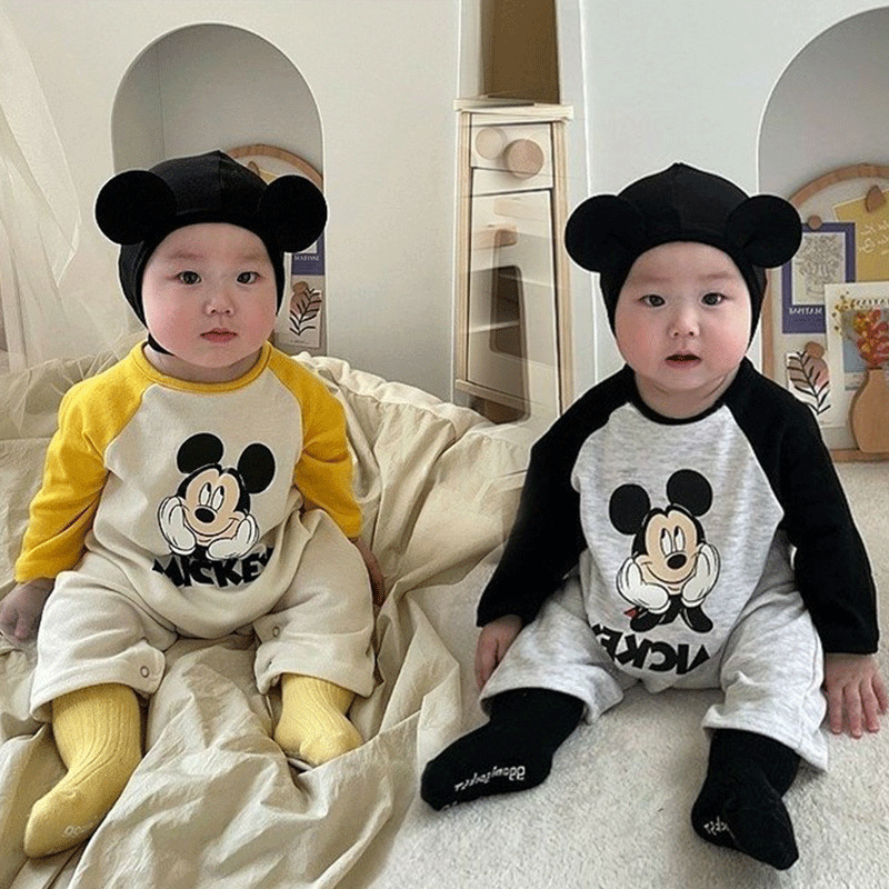 童装婴儿连体衣ins韩国婴童爬服幼儿宝宝连身衣秋装男童卡通哈衣