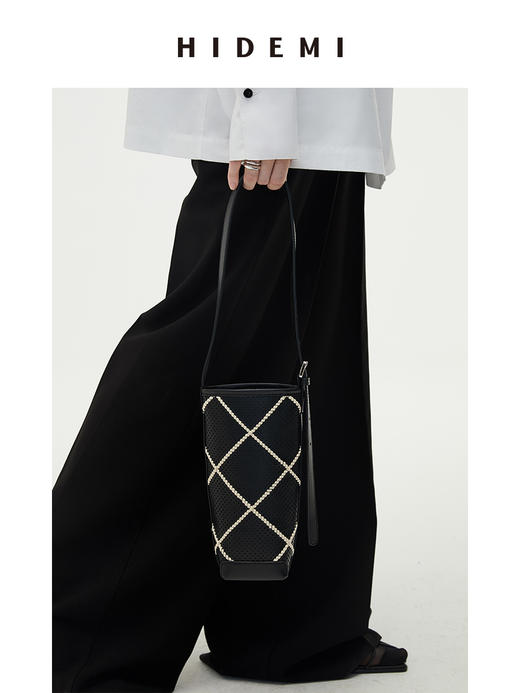 HIDEMI小酌红酒包（设计感水桶包小号）限量黑白编织 商品图13