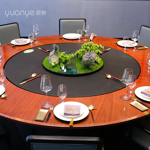 新中式酒店餐桌花摆花高端仿真花包厢转盘微景观摆设件圆桌装饰花 商品图2