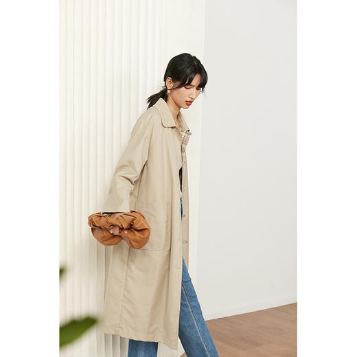 HeyDress法式复古风衣女中长款新款简约气质设计感外套 商品图2