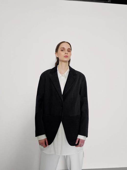 丝绒压褶直筒西服 商品图1