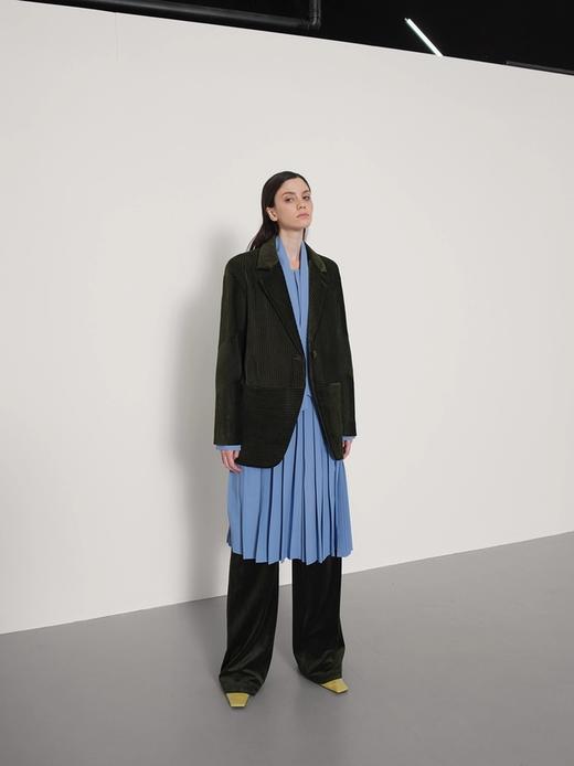 丝绒压褶直筒西服 商品图0